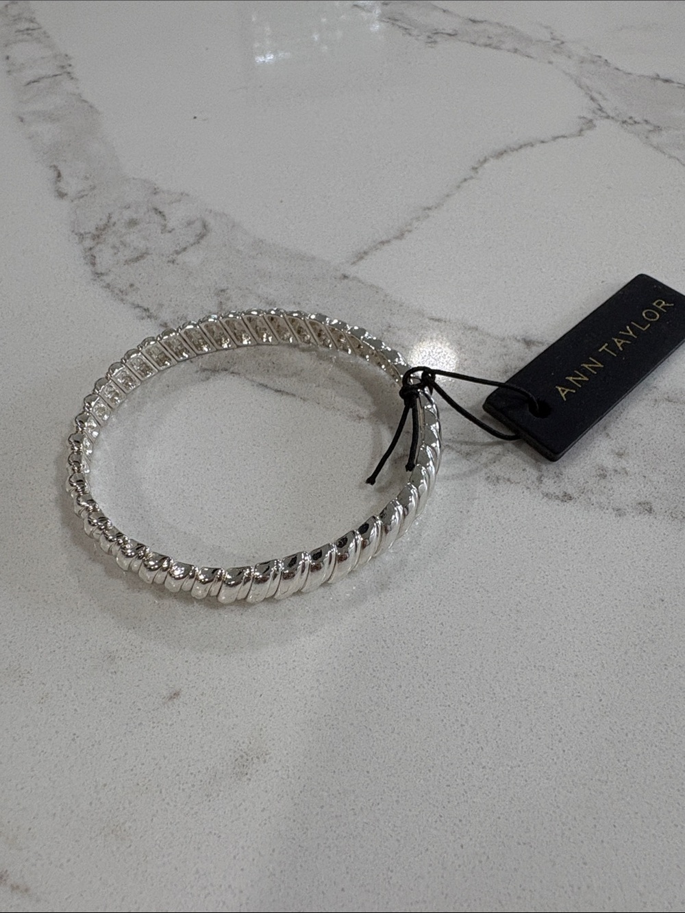 Ann Taylor Gold and Silver Mixed-Metal Cuff Bangle Bracelet Set - Picture 4 of 15